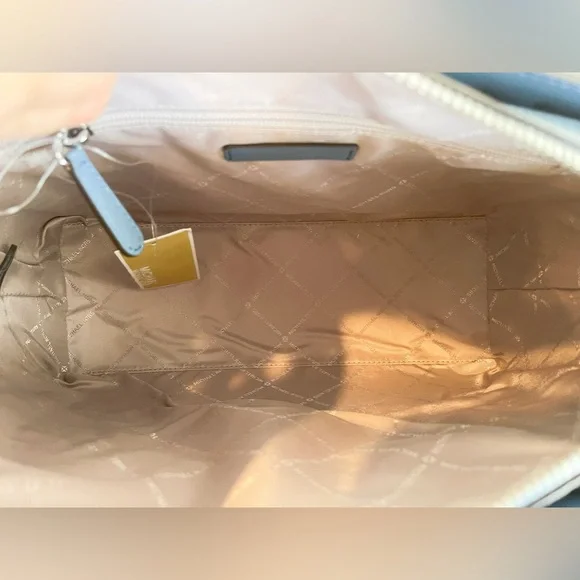 Michael Kors Mercer Belted Satchel & Wallet Set Blue Leather with Gold Hardware - Picture 5 of 8